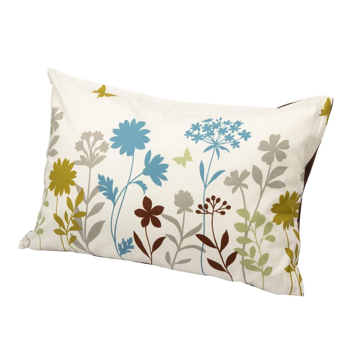 【在庫セール】洗っても縮みにくい防縮加工 選べるリバーシブルデザイン 洗える 抗菌加工 天然素材 やわらかな手触り 吸水性にも優れ 綿100% サックス 63X43cmのサイズの枕に対応 日本製 枕カ