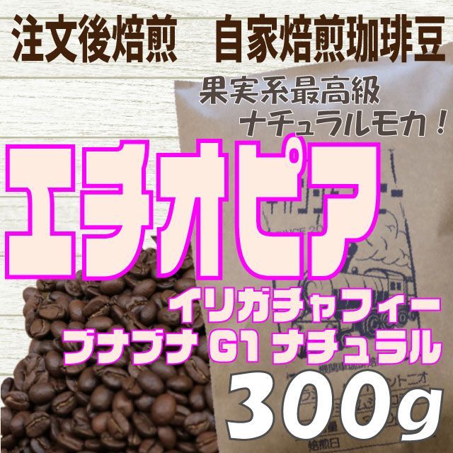 自家焙煎 コーヒー豆 エチオピア イルガチャフィー ブナブナG1(N) 200g