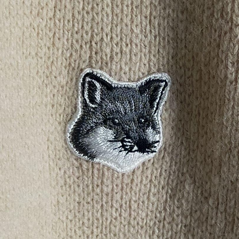 人気】Maison Kitsuné メゾンキツネ Lサイズ☆フォックスワッペンロゴ