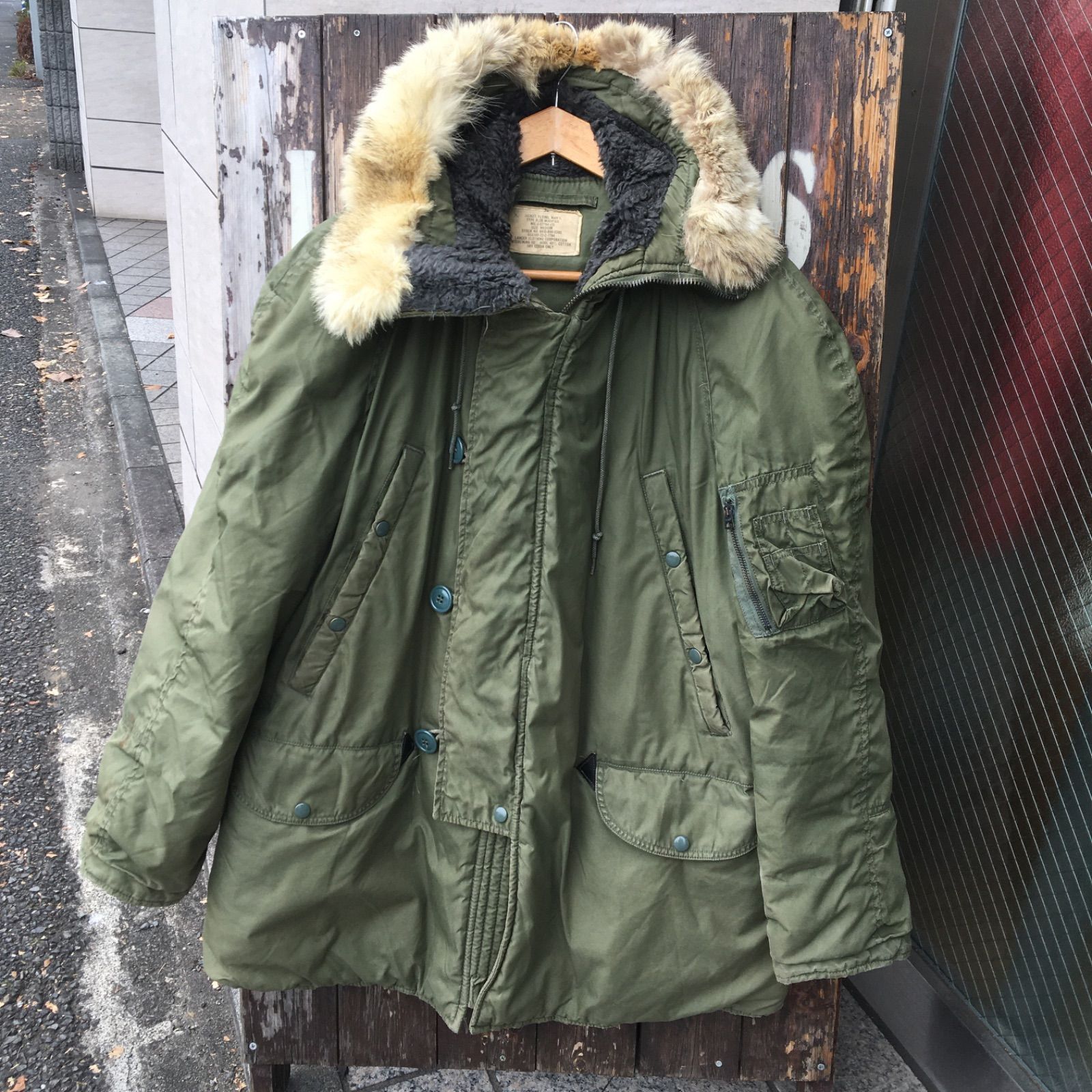 70's Vintage【USAF】ビンテージ 米空軍 N-3B ミリタリージャンパー フライトジャケット アウター コヨーテファー◆Size：US-M