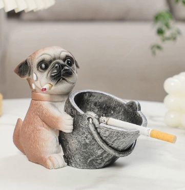 パグ 置物 小物入れドッグ 犬 収納ボックス 卓上収納 雑貨収納 かご 灰皿