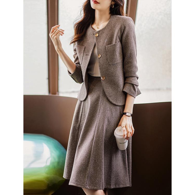 スーツ ママ 入学式 セットアップ 卒業式 母 ママスーツ 卒園式 入園式 スカートスーツ ノー ジャケット 無地 通勤 長袖 セレモニースーツ フォーマル 2点セット 秋 冬 レディース 上品 mjx4971 WWW_OLIVIERBERNSTEIN_COM