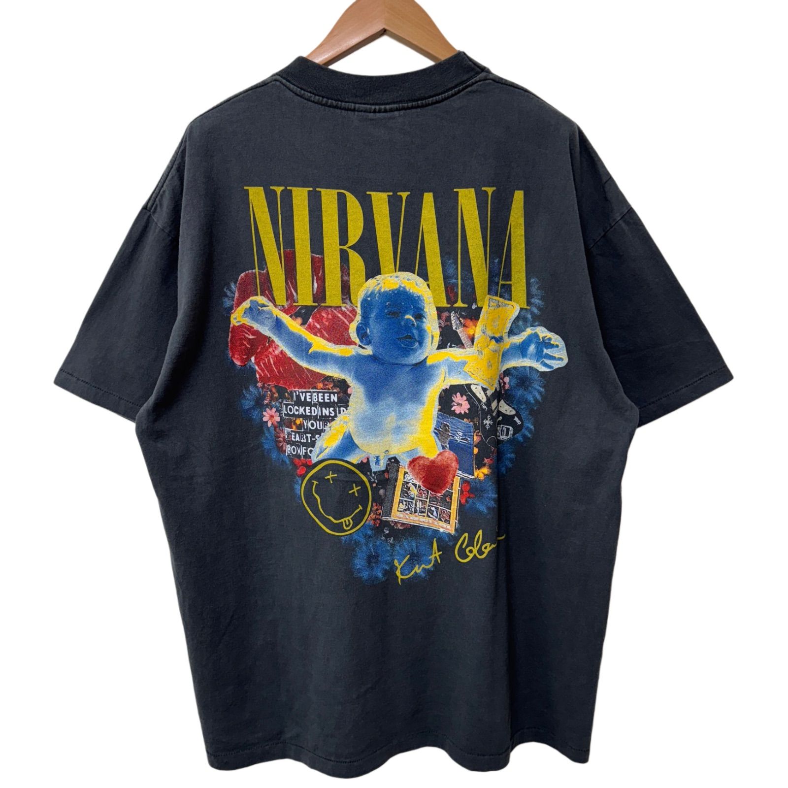 ◆ boohoo ◆ オーバーサイズ ニルヴァーナ Tシャツ boohoo NIRVANA ニルヴァーナ ライセンス Tシャツ BLACK (boohoo