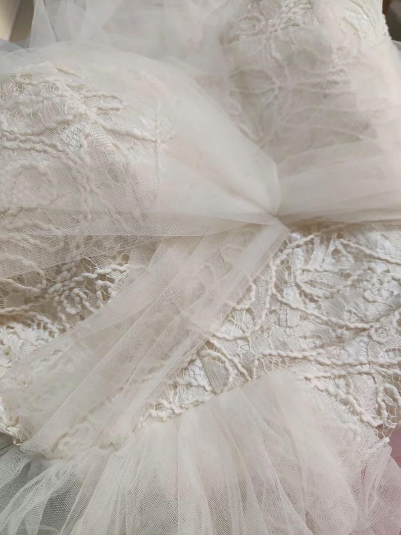 レースチュールミニドレス✨可愛いパーティー用ベアドレス レースチュールミニドレス✨可愛いパーティー用ベアドレス
