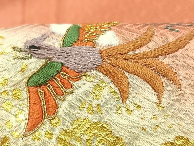 平和屋着物●訪問着　作家物　刺繍　人物風景文　暈し染め　金糸　正絹　逸品　未使用　AABC3686ph 平和屋着物○訪問着 作家物 刺繍 人物風景文 暈し染め 金糸