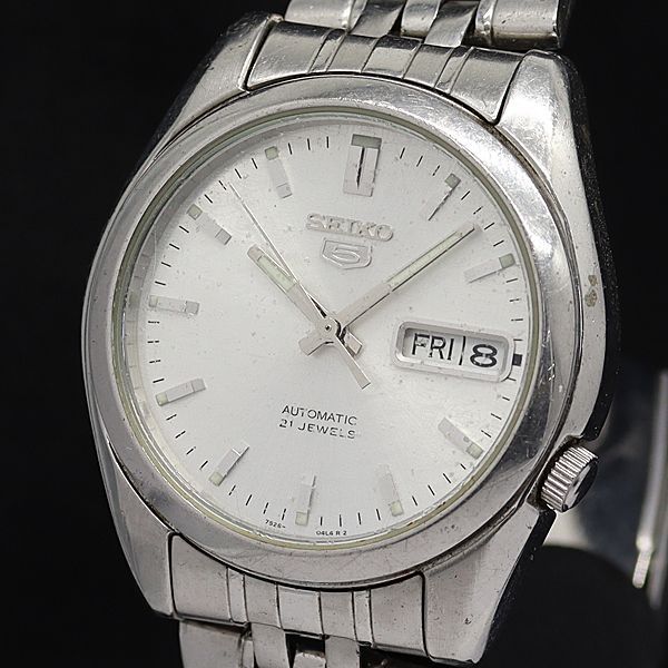 SEIKO5 7S26-01V0 AT 自動巻 グリーン 裏スケ デイデイト 買い誠実