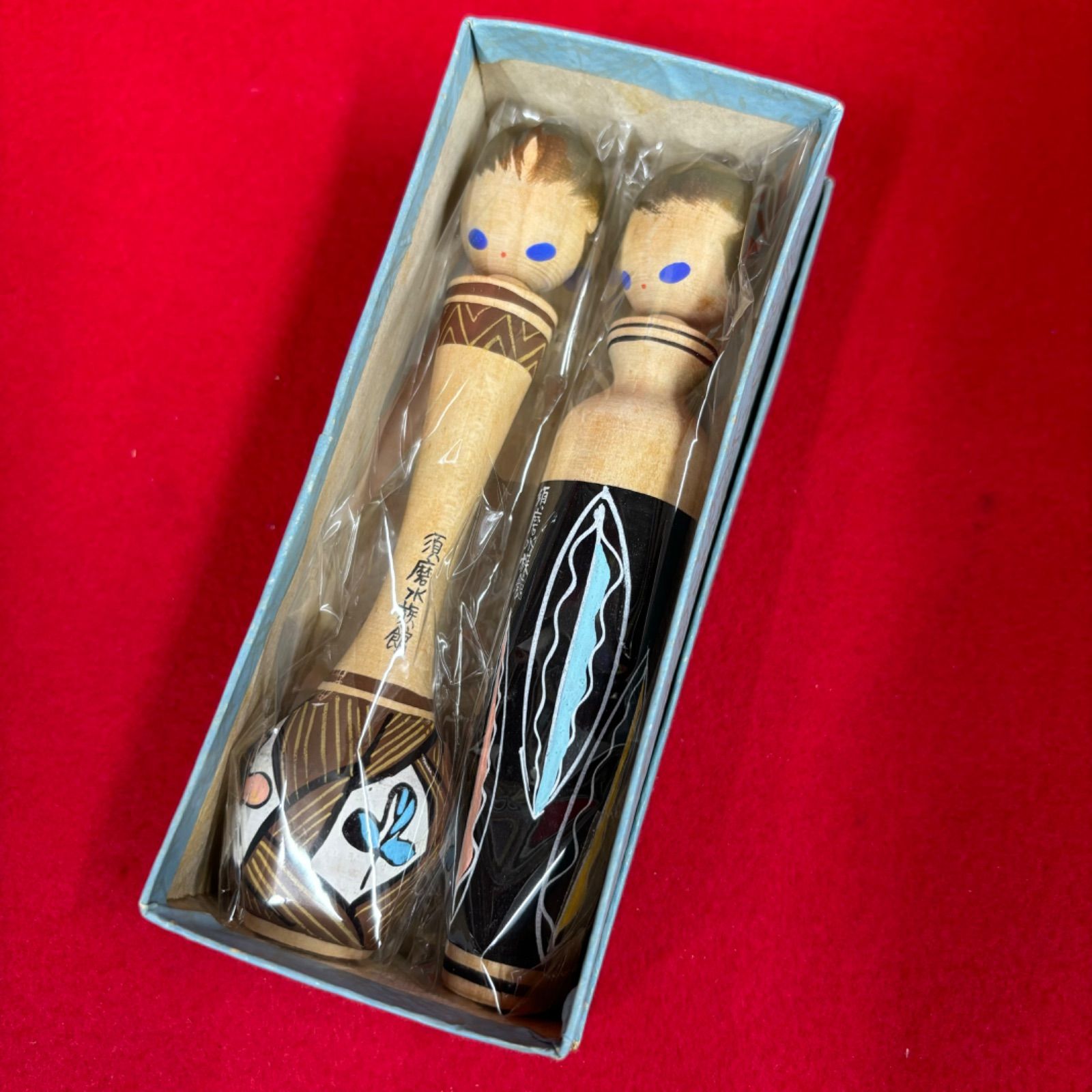 青*湖様 【昭和レトロ】創作こけし 12体セット 郷土玩具 民芸品 置物 オブジ こけし 箱入り 青い目のこけし 壺こけし 置物 民芸品 郷土玩具 昭和