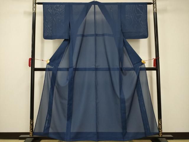 人気の新作入荷！ 平和屋着物 夏物 色無地 絽 深縹色 洗える着物 AABB8807sx