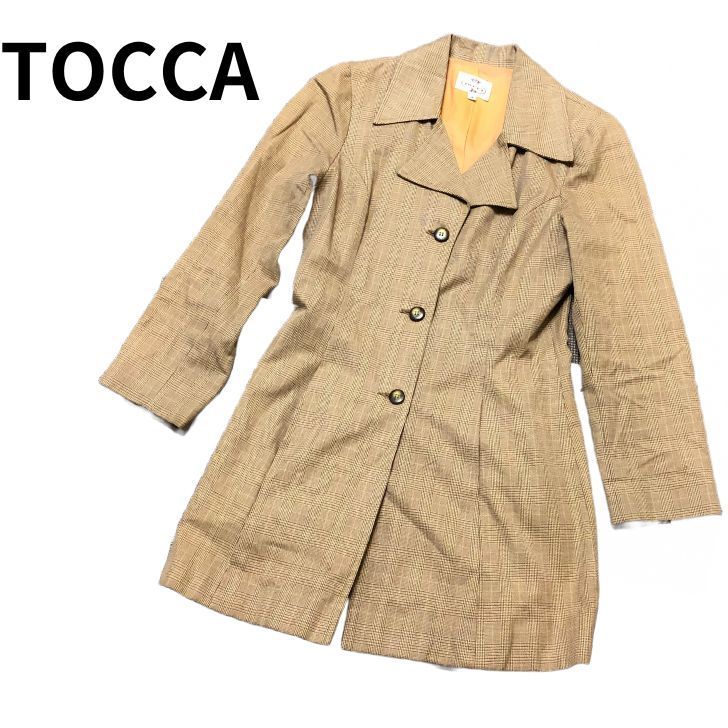 大きいサイズ】TOCCA トッカ チェック柄 ロングジャケット トレンチ