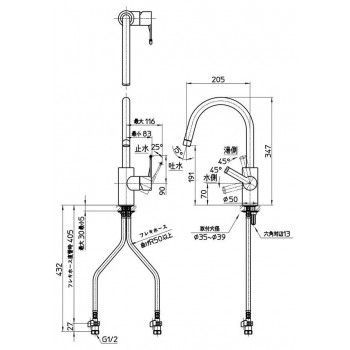 SANEI シングルワンホール混合栓 K8751JV-13