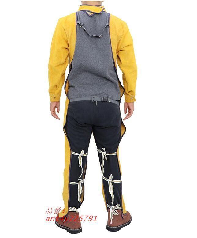 溶接エプロン 牛革 作業エプロン 大判 溶接用エプロン ツールポケット 作業服 防護服 ハイネック 耐熱 耐摩耗 防炎 電気溶接 ant4y225791
