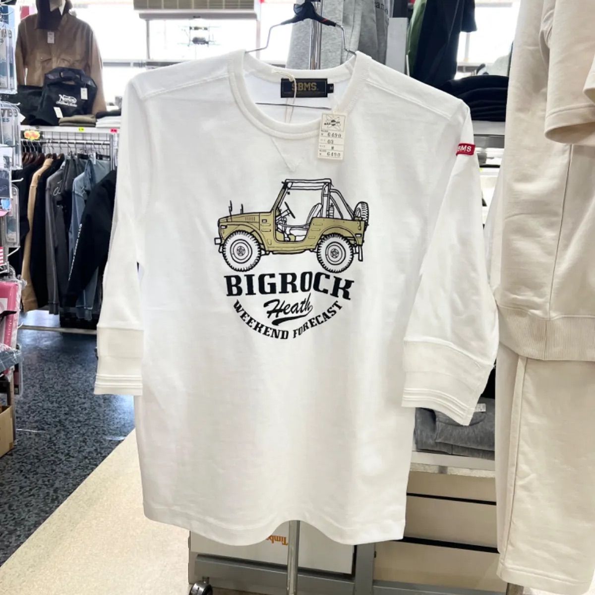 福岡ブランド‼️SBMS サブミッション︎七分袖　ホワイト　BIGROCK ロゴ　厚手ロンT M L