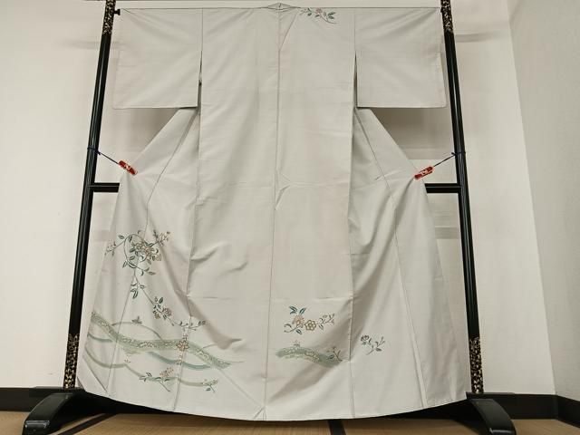 平和屋着物○本場大島紬 訪問着 中国三大刺繍 汕頭刺繍 スワトウ刺繍