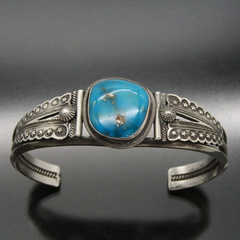 【極上品】GaryReeves ゲーリーリーブス ターコイズ バングル ナバホ ナバホ族：キャンデラリアターコイズバングル【Gary Reeves