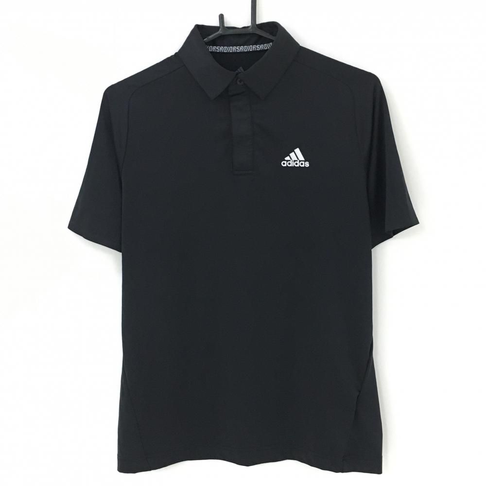 【adidas GOLF/アディダス】吸汗速乾半袖ボタンダウンポロシャツ ・M黒 adidas GOLF/アディダス】吸汗速乾半袖ボタンダウンポロシャツ