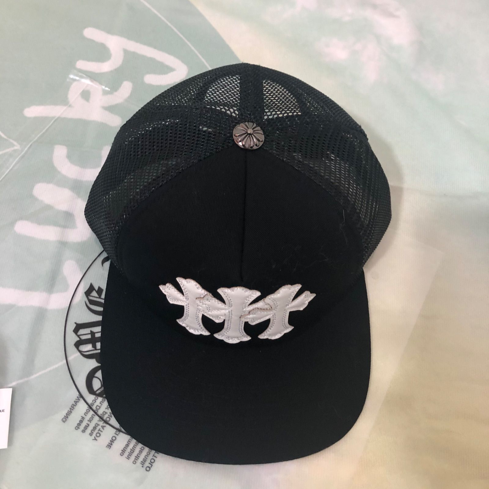 クロムハーツ TRUCKER CAP/レザーパッチトラッカー 3セメタリーレザー ...