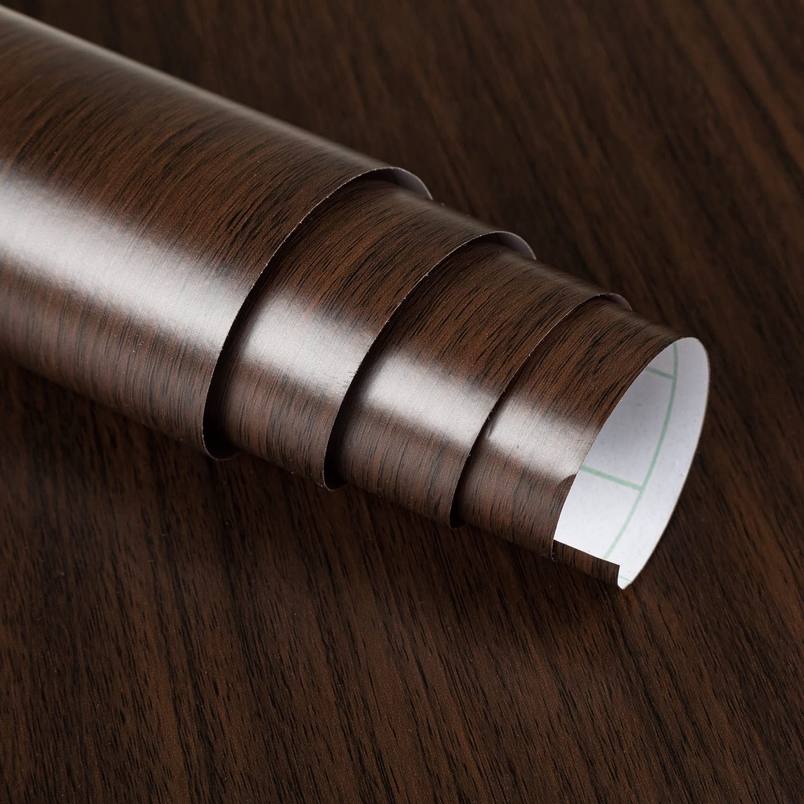 壁紙おしゃれ ウォールナット 壁紙木目 ブラウン シート 防水 防汚 防油 耐熱 剥がせる壁紙 賃貸 壁紙シール ドア に 貼る 壁紙 のり付き リメイクシート キッチン 幅120cm×長さ5m タイル イージー ウォール テープ 玄関 仏間 作業台 B