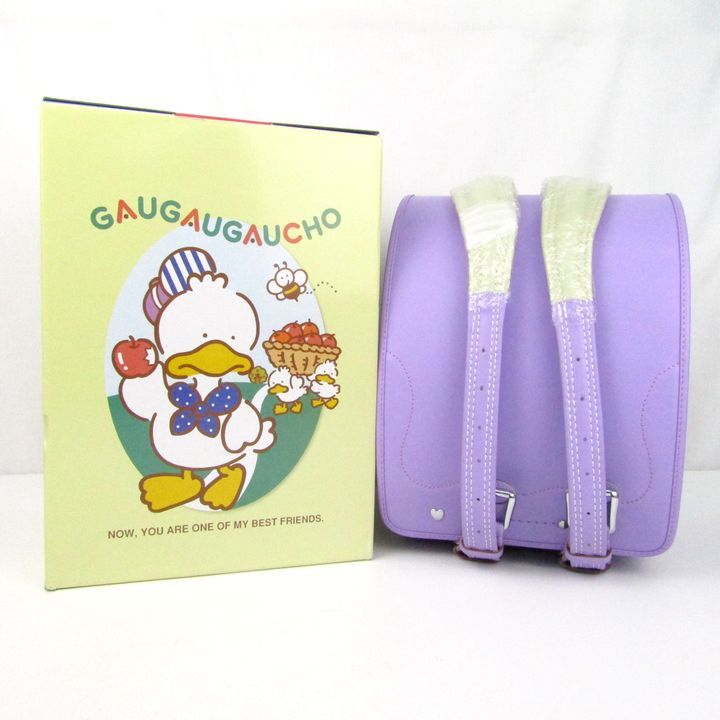 ランドセル 牛本革 レザー 紫 パープル ラベンダー クローバーステッチ キッズ 女の子用 school bag