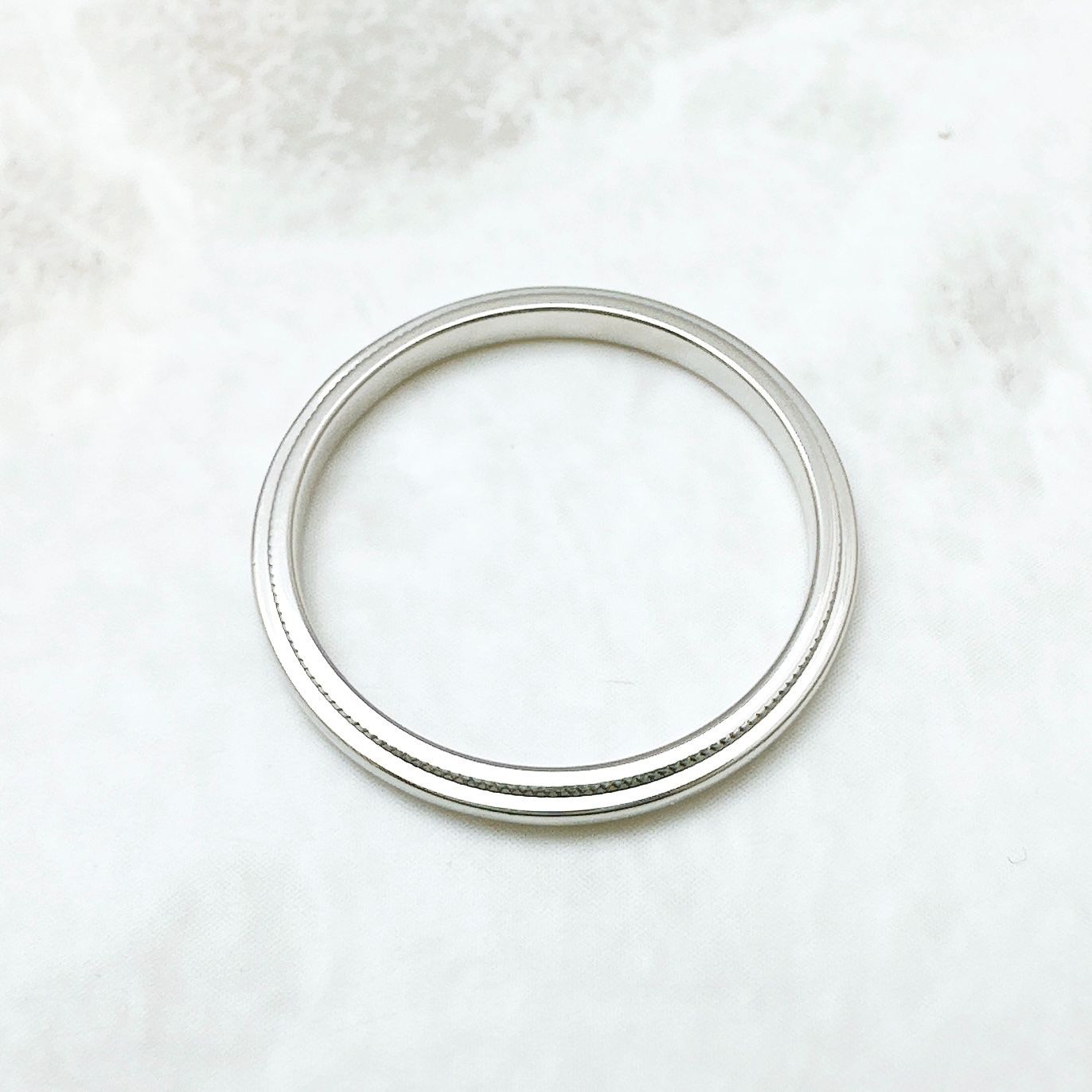 美品?Tiffany＆Co. ミルグレイン プラチナ リング 約18号 U - メルカリ
