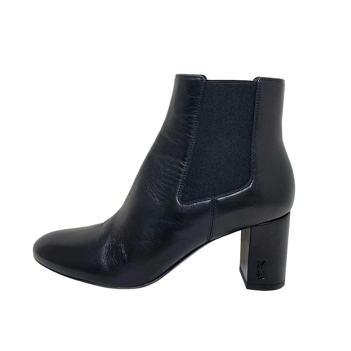 SAINT LAURENT PARIS サンローランパリ ショートブーツ 35 1|2 レディース - 472042 黒 サイドゴア レザー