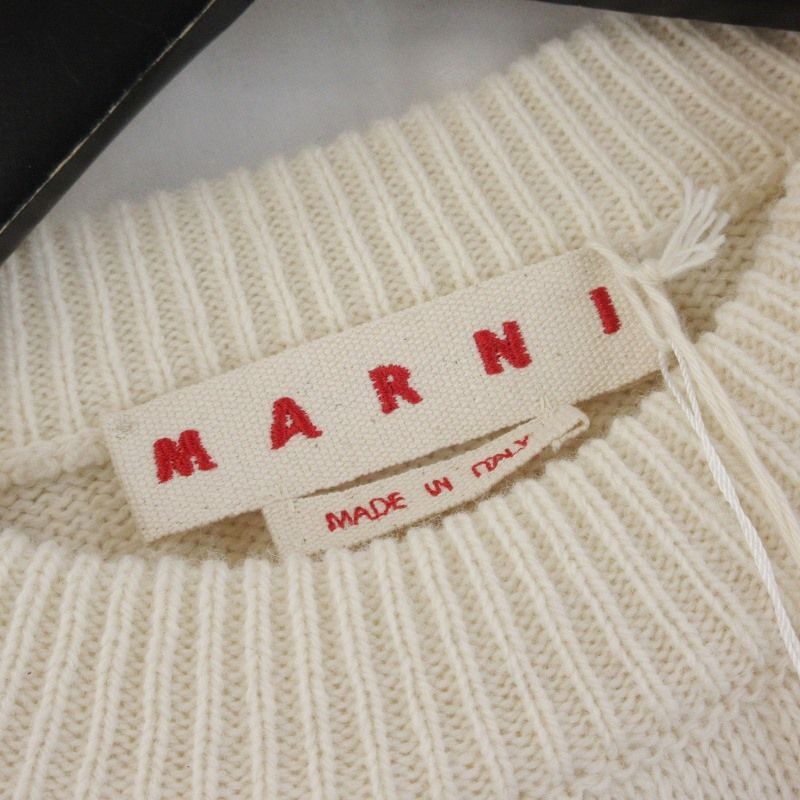 未使用 MARNI マルニ ロゴ クルーネック ニット GCMG0353Q0 UFH942 23AW セーター ホワイト 白 48 タグ付き  70015759 - メルカリ