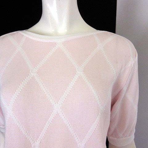 courreges (クレージュ) リブニット ロゴ刺繍 半袖 ポロシャツ