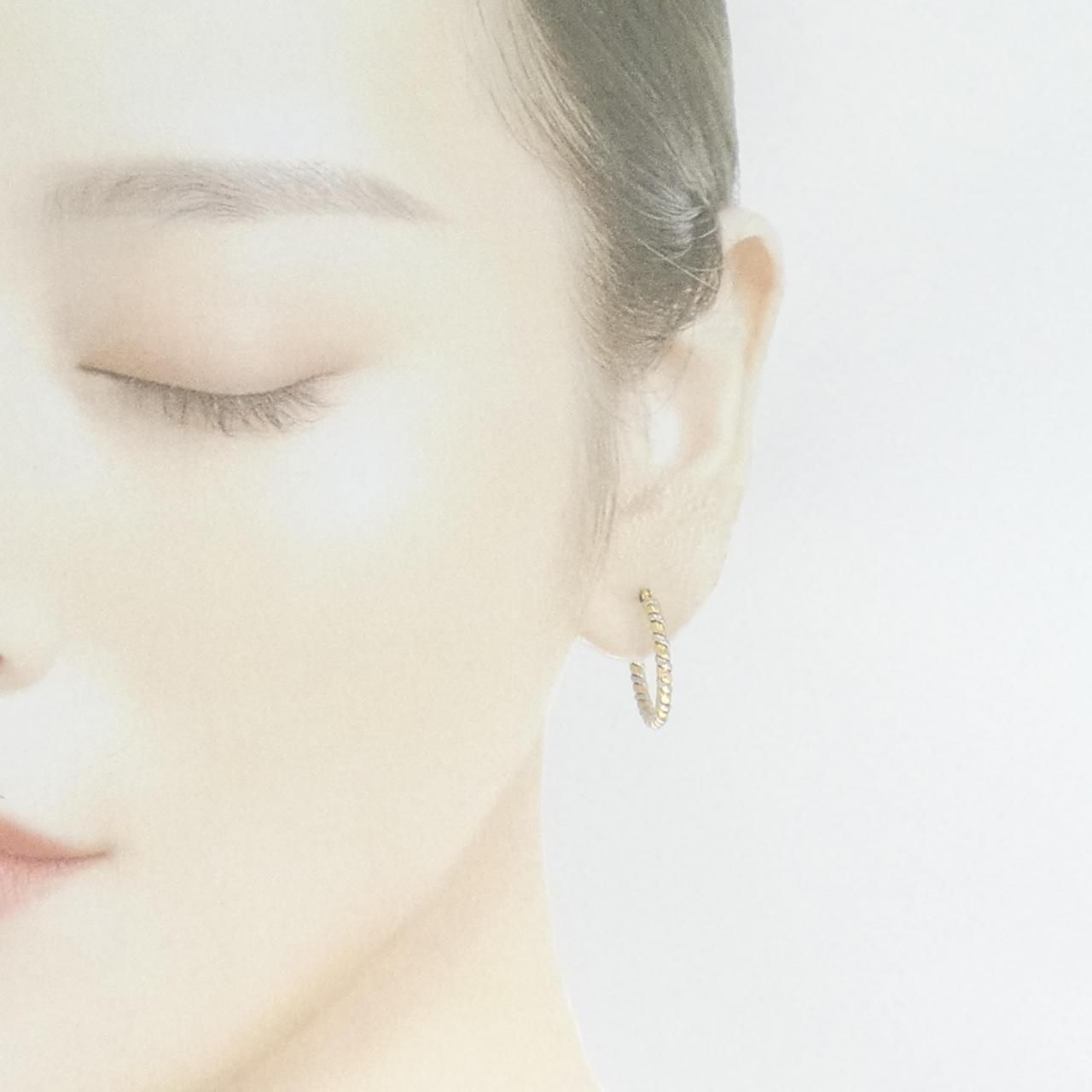 K18YG/PT フープ ピアス Pt/K18 リバーシブル中折れ式フープピアス