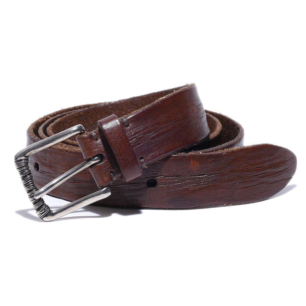 ブルネロクチネリ 装飾バックル付きアンティークレザーベルト MAUHY338 C6076 メンズ BRUNELLO CUCINELLI