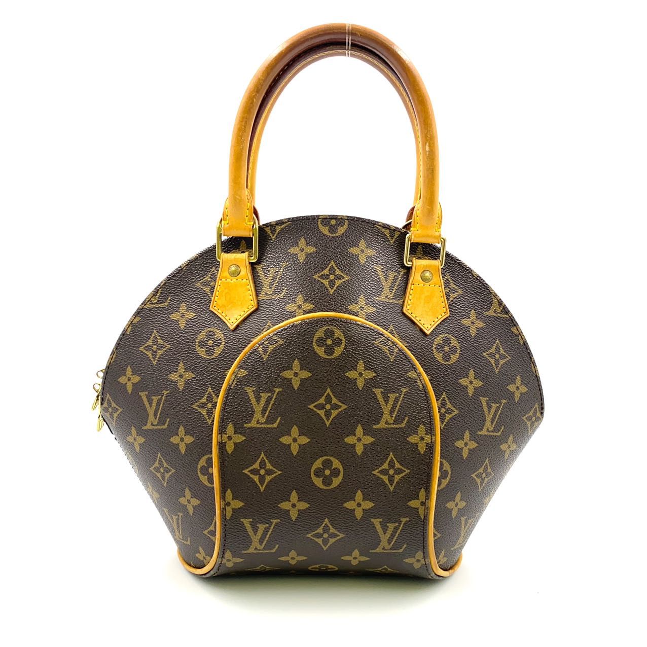 LOUIS VUITTON エリプスMM モノグラム モノグラム レザー×PVC ブラウン ハンドバッグ ゴールド M51126 - メルカリ