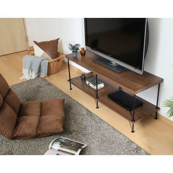 TV台約120cm幅 MBR ミディアムブラウン 組立品 代引不可