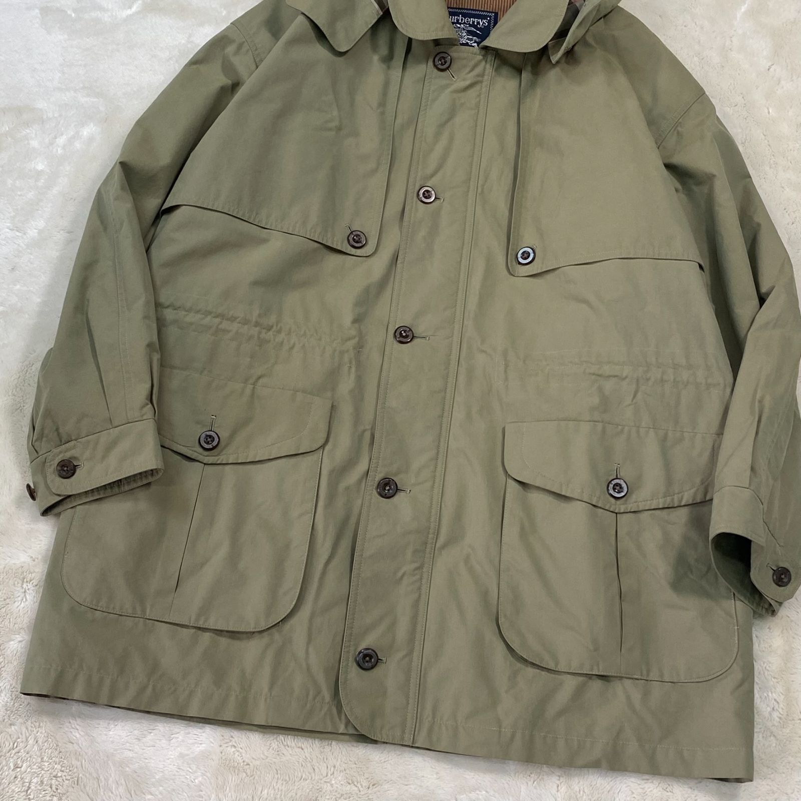 ヴィンテージ Burberrys トレンチモッズコート ノバチェック ライナー付き LLサイズ カーキグリーン KANDAIZUMI_COM
