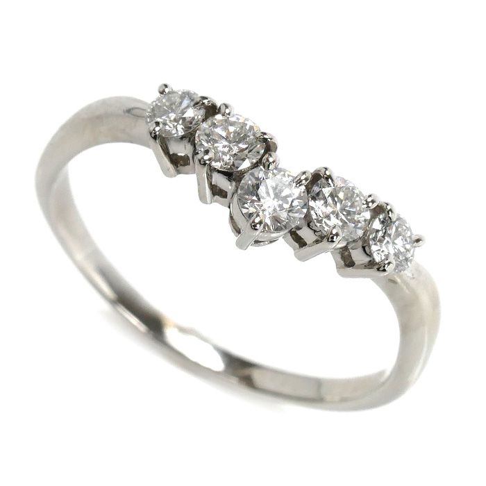 MIKIMOTO ミキモト Pt950プラチナ リング 指輪 ダイヤモンド0.58ct 19.5号 4.3g レディース