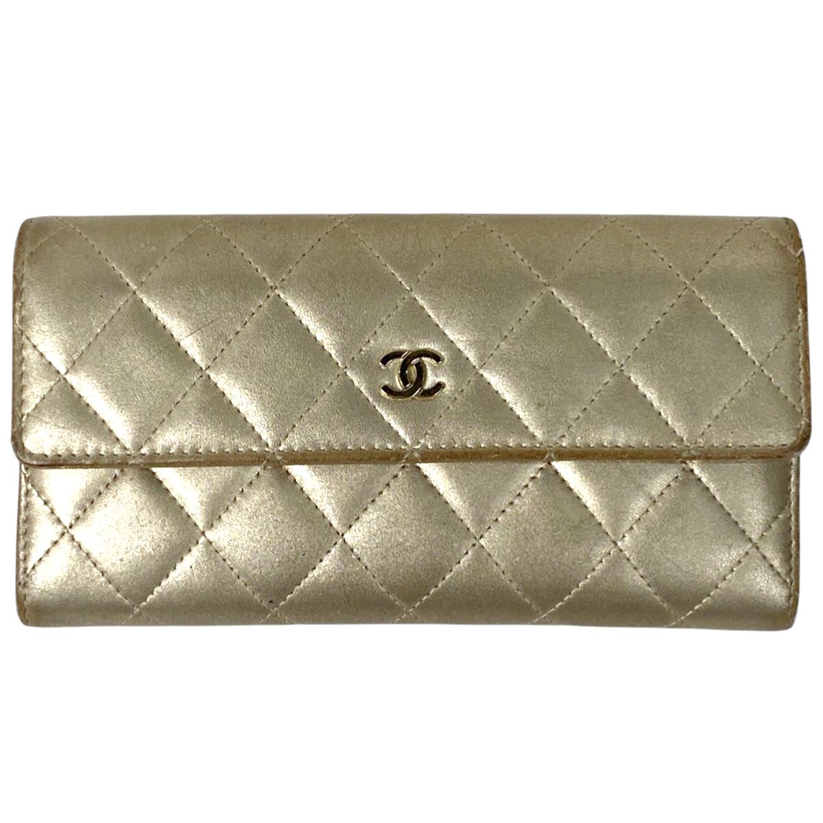 CHANEL/ココシャネル/折り畳み長財布/レザー