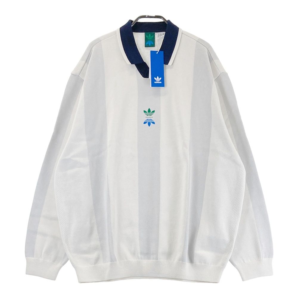 サイズ J|XL ADIDAS GOLF アディダスゴルフ IW6659 襟付きニットセーター ROLLING LINKS ストライプ柄 ホワイト系 240101524842 ゴルフウェア メンズ ストスト