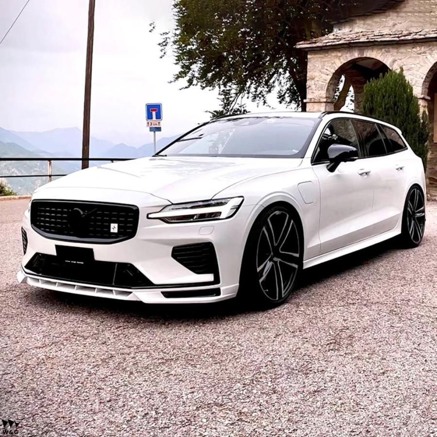 ボルボ S60 V60 フロント バンパー スプリット リップ ボディ