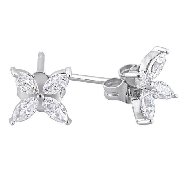 【送料無料】 ステラ グレース レディース ピアス・イヤリング アクセサリー Stella Grace 10k White Gold Lab-Created Moissanite Floral Stud Earrings 10k Whgold