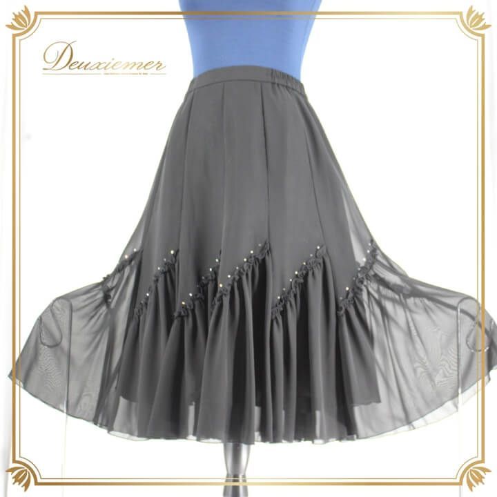 社交ダンス 衣装 スカート レッド系 チャコット Chacott 赤 フリンジ