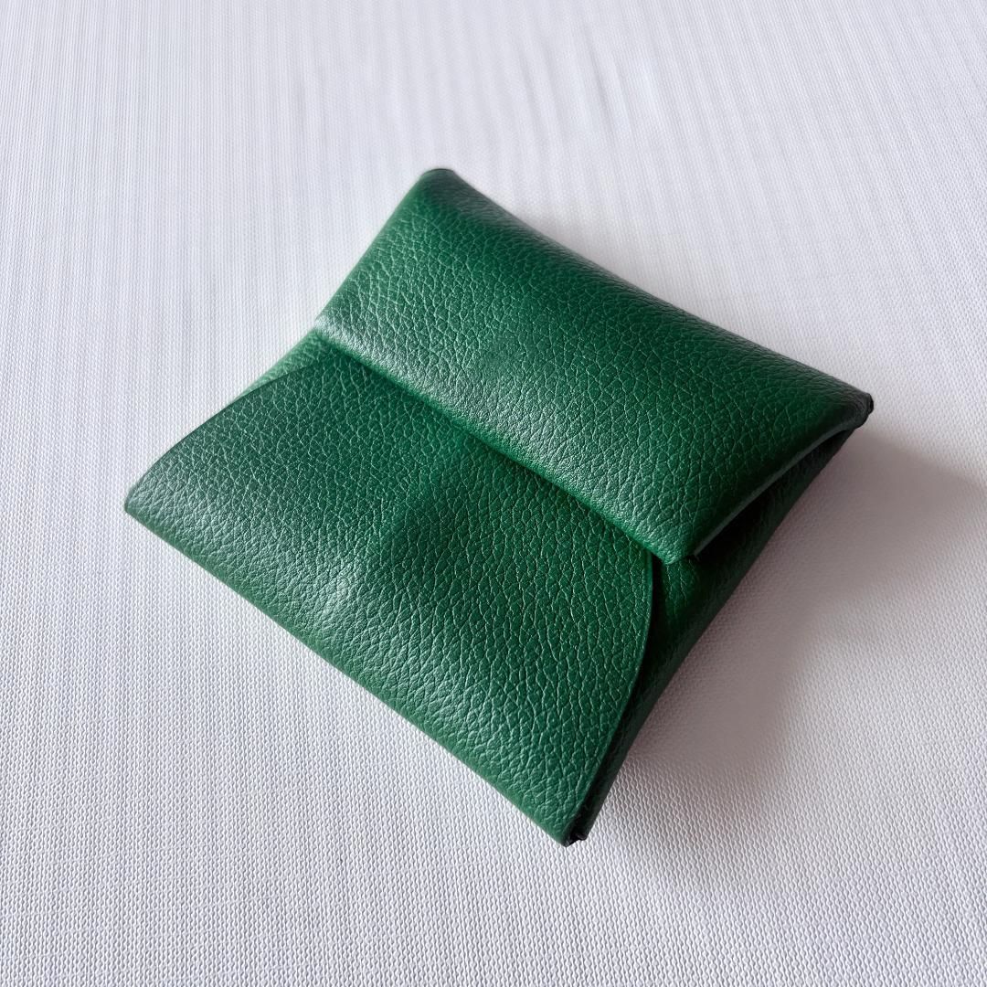 希少カラー 美品『エルメス』バスティア バンブー グリーン コインケース D刻印 希少カラー 美品『エルメス』バスティア バンブー グリーン
