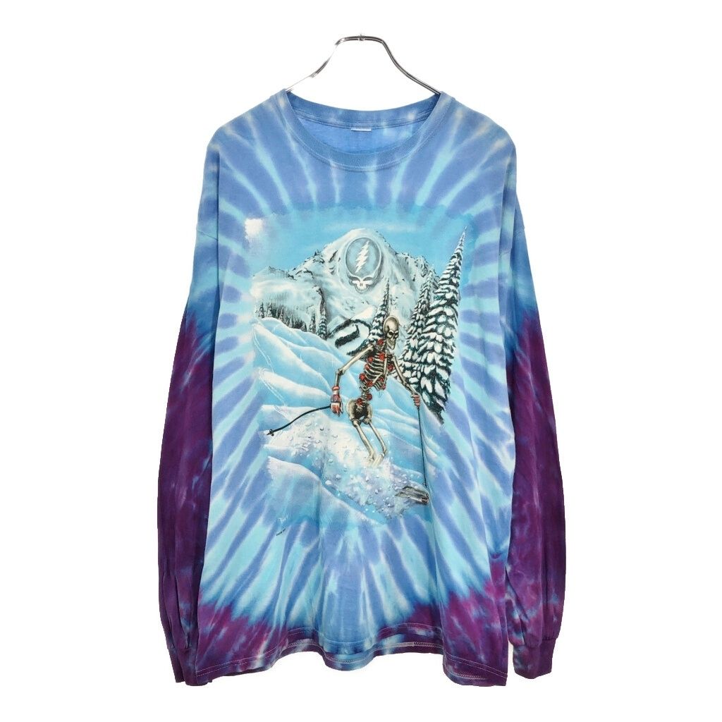 GRATEFUL DEAD グレイトフル デッド 長袖Ｔシャツ バンド タイダイ ライトブルー メンズ L相当 古着 V6464