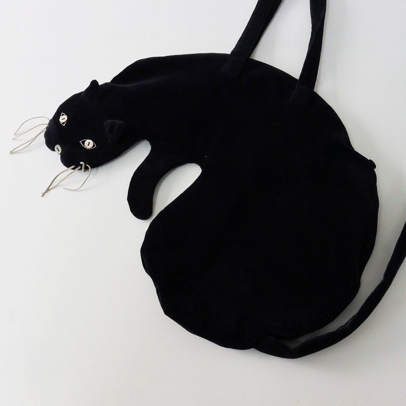 美品 ミナペルホネン mina perhonen za9179 miyao bag/ネイビー ミャオバッグ ねこ ベロア トートバッグ【2400013758017】  - メルカリ