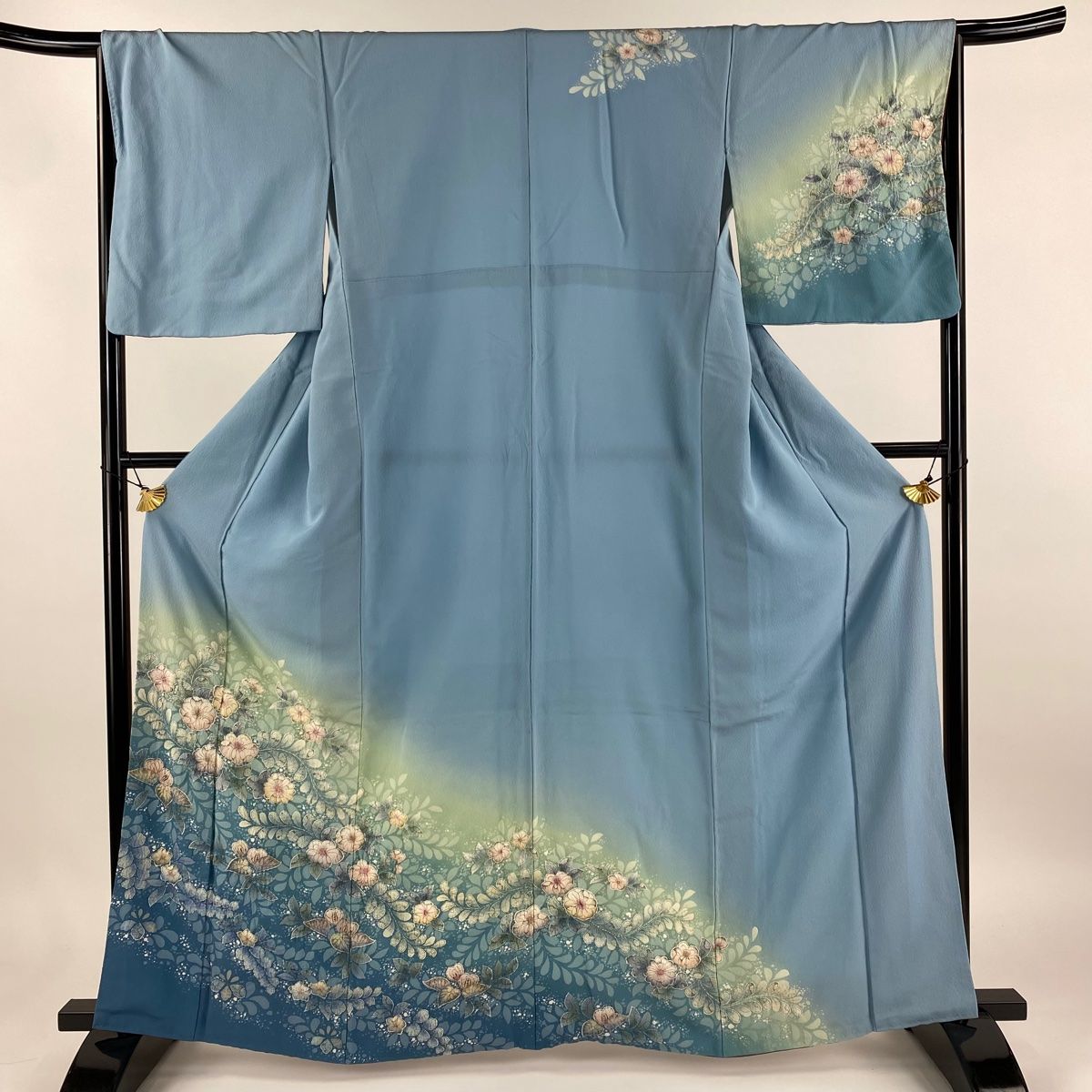 みゆ◯◯様　⭐️深ボルドー　辻ヶ花　裄70cm 訪問着　美品 ¥ 訪問着 身丈163.5cm 裄丈66cm M 袷 辻が花 ぼかし 水色 正絹 秀