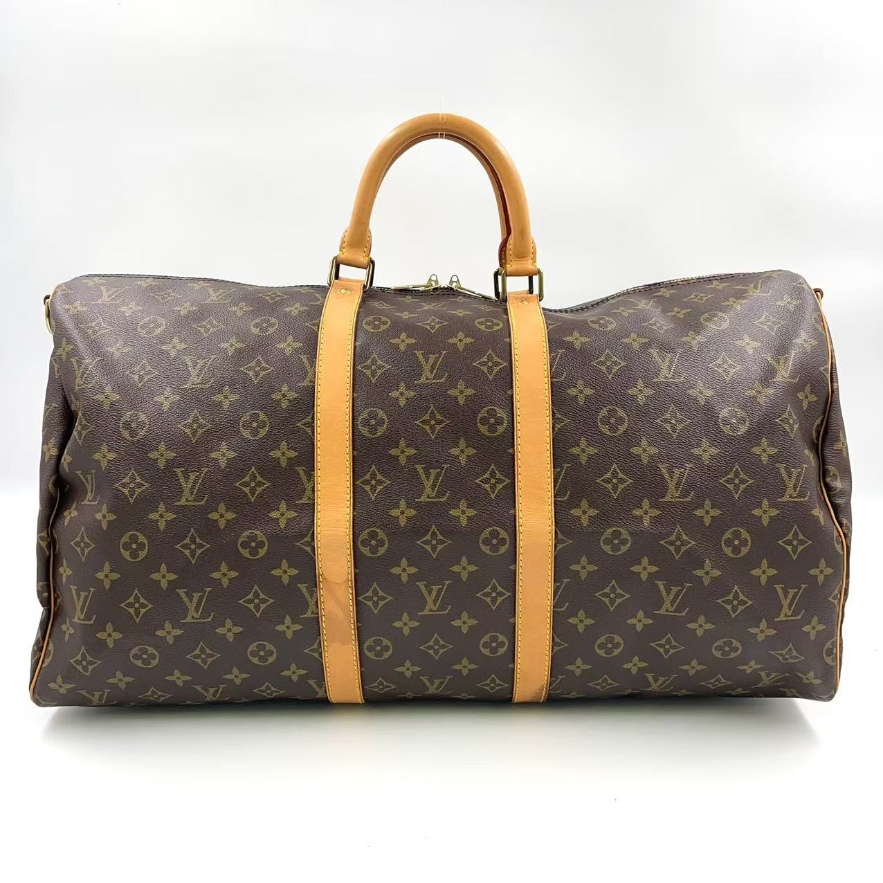 LOUIS VUITTON キーポル バンドリエール55 モノグラム モノグラム レザー×PVC ブラウン ボストンバッグ ゴールド M41414