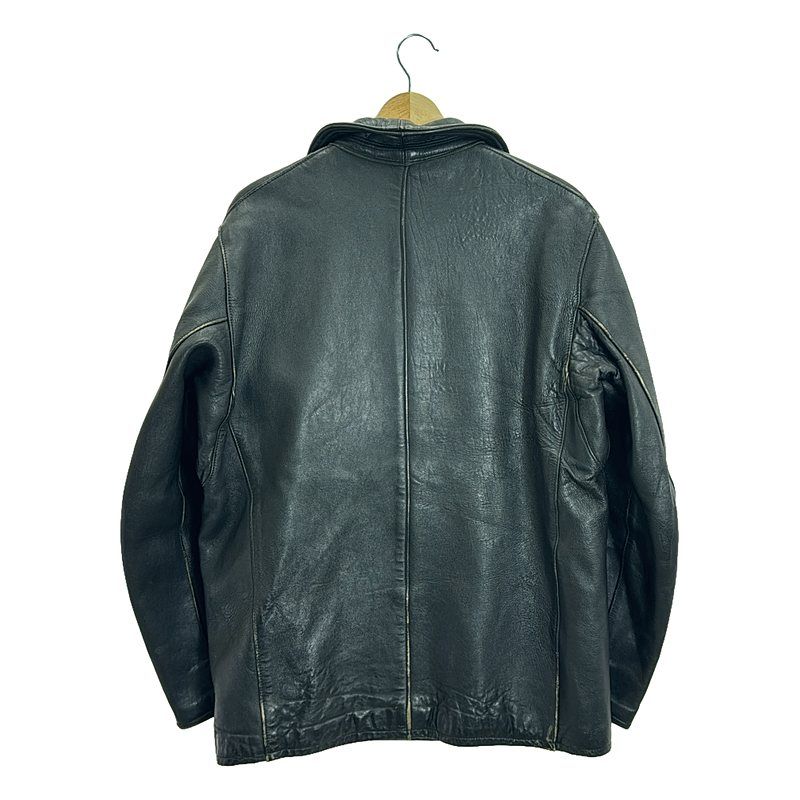 古着 50-60s フレンチビンテージ ファイヤーマン レザージャケット コート 60s French Vintage ヴィンテージ GVF ファイヤーマン レザー
