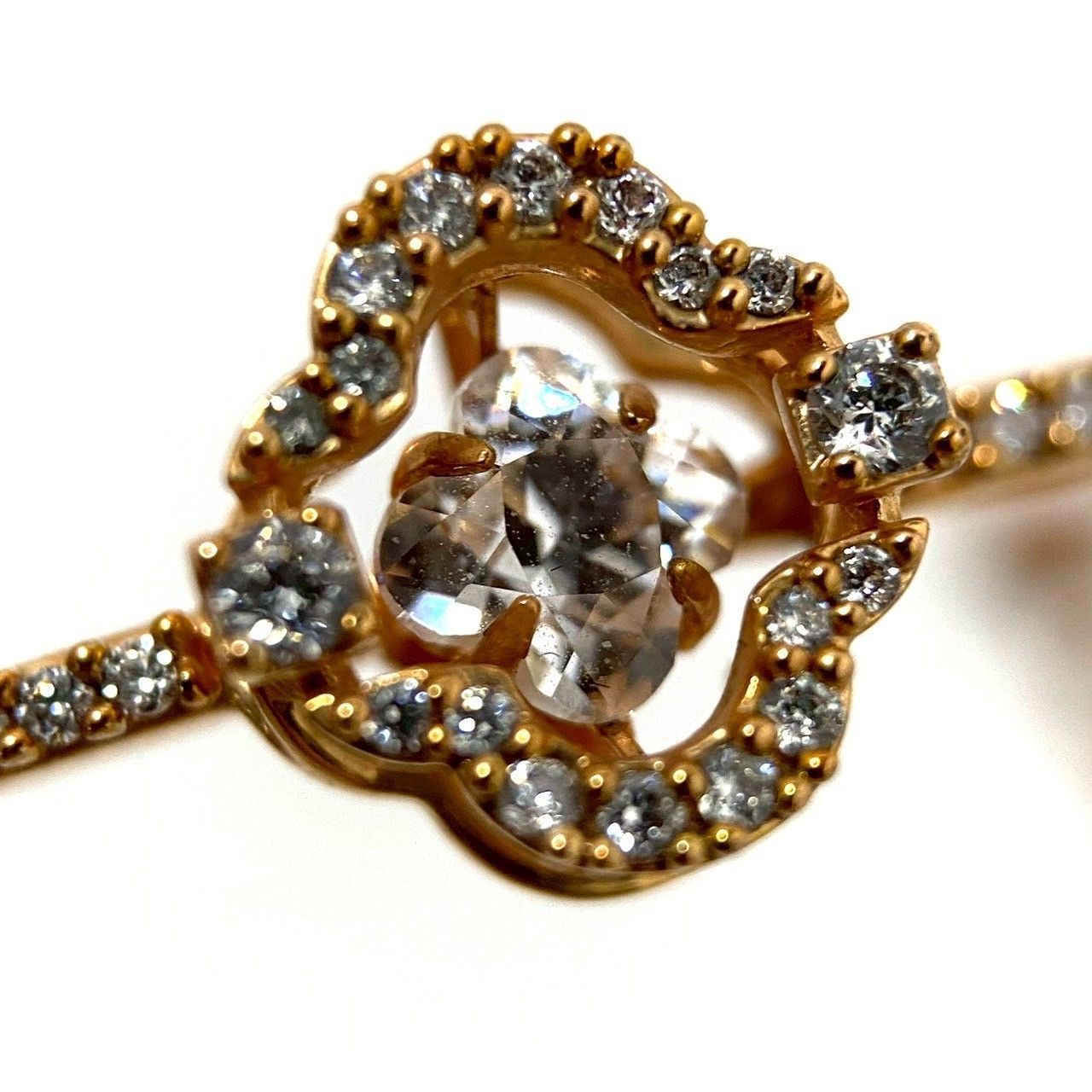 SWAROVSKI】Una バングル クローバー ローズゴールド/金カラー