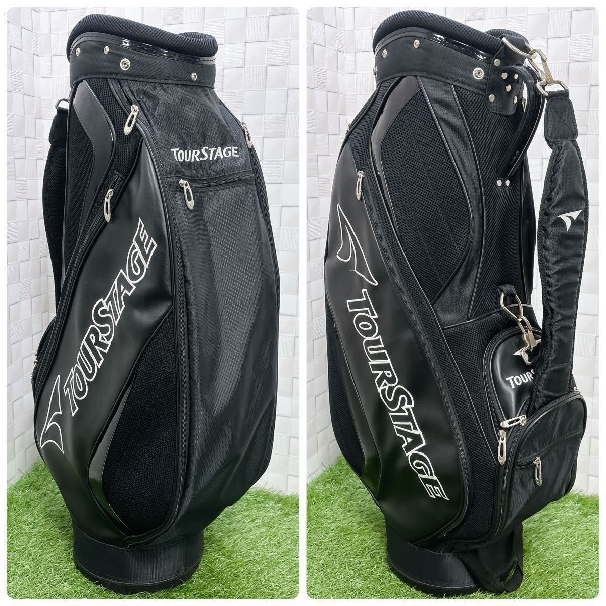 ゴルフクラブセット 黒 キャディバッグ付き X584 ツアーステージ