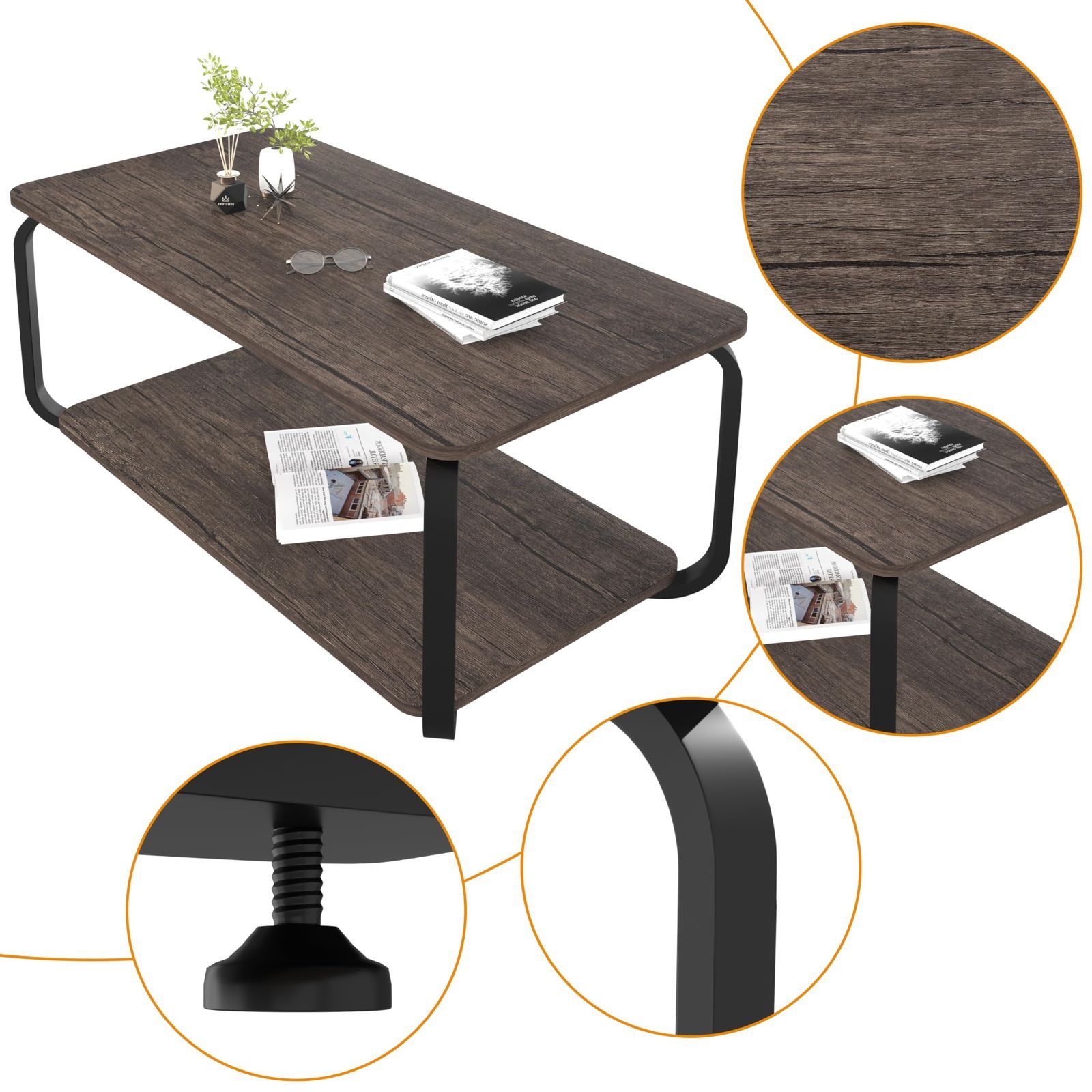 【特価商品】センターテーブル コーヒーテーブル リビング テーブル ローテーブル ルーム テーブル サイドテーブル XINYF R角保護 (グレー A80-40)