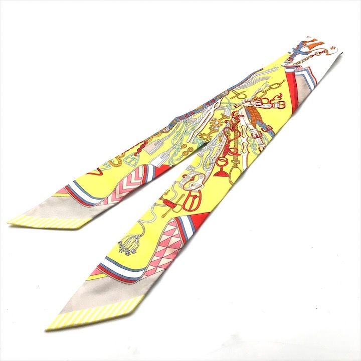 エルメス ツイリー 美品 美品 HERMES エルメス ツイリー 鞍職人の花束 マルチカラー