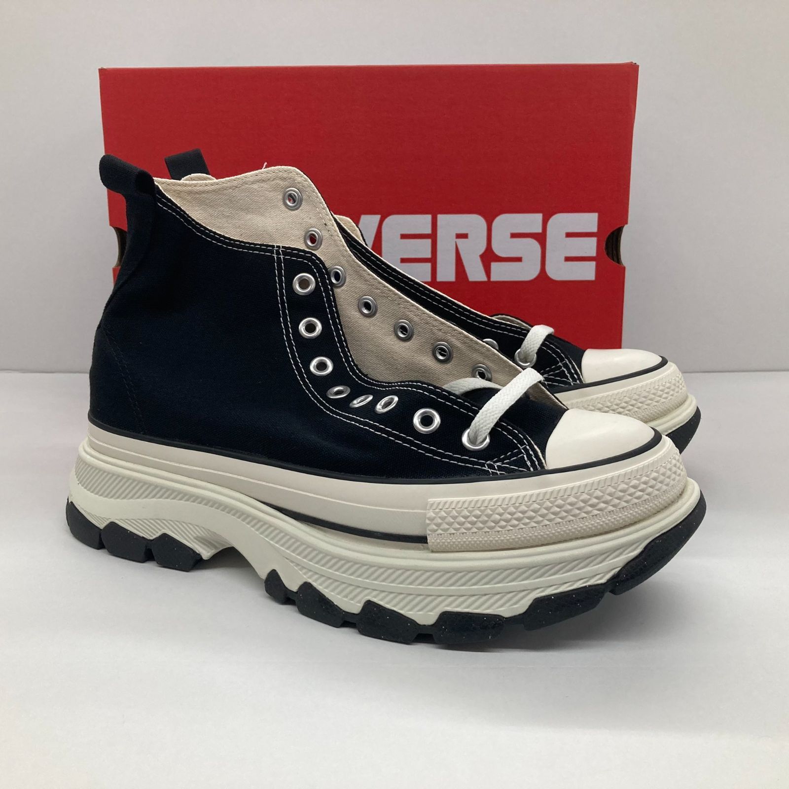 未使用 CONVERSE ALL STAR TREKWAVE HI BLACK コンバース オールスター トレックウェーブ ハイ ブラック US 9 27.5cm ダッド スニーカー ストリート【Z0589-001】▽268