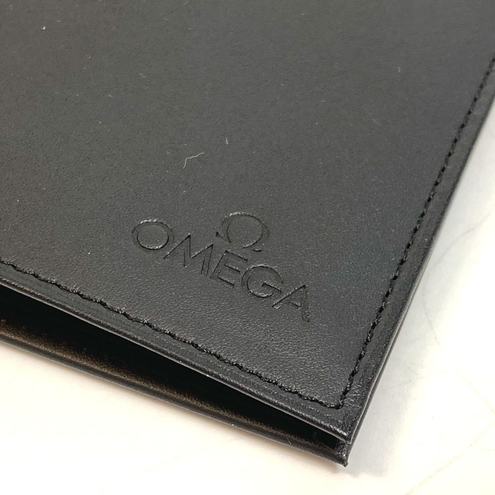 オメガ ウォレット ロゴ 二つ折り 長財布 レザー ブラック 未使用