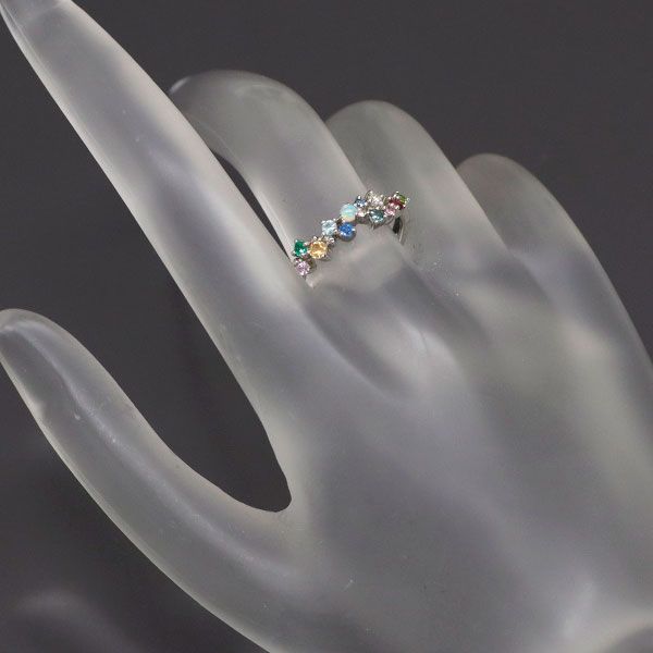 GSTV 希少 Pt950 アウイナイト ダイヤモンド カラーストーン リング